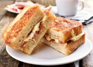 Ham and Brie Open-Faced Sandwich